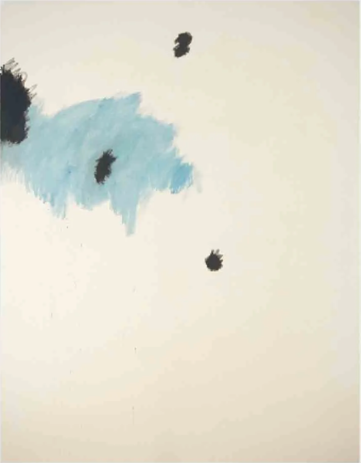 ohne Titel / AV-P-Nr.048, abstrakte Malerei auf roher Leinwand, minimalistische Komposition