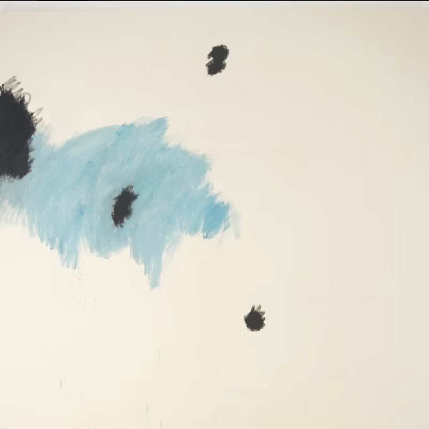 ohne Titel / AV-P-Nr.048, abstrakte Malerei auf roher Leinwa,nd minimalistische Komposition“