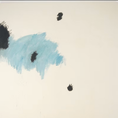 ohne Titel / AV-P-Nr.048, abstrakte Malerei auf roher Leinwa,nd minimalistische Komposition“