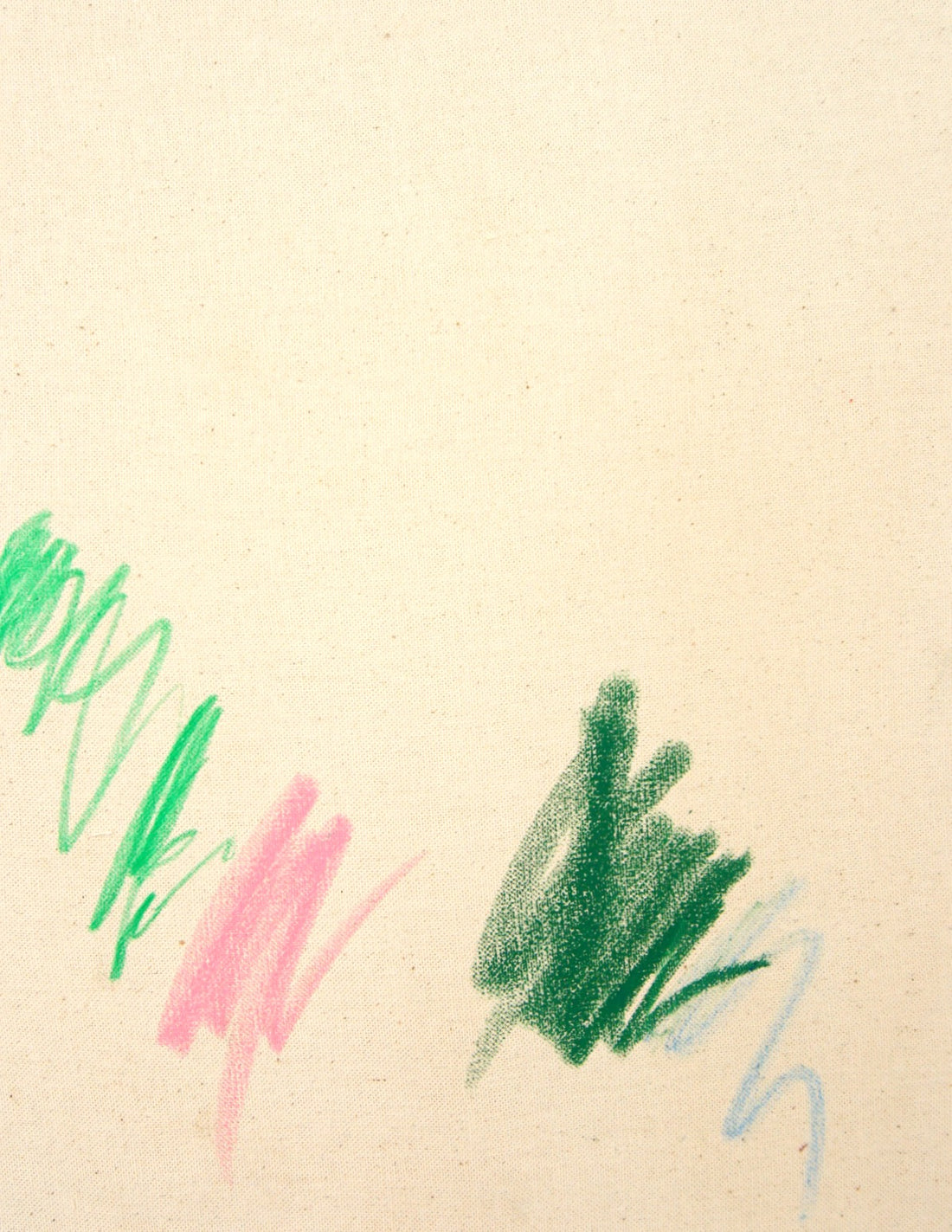 Abstrakte Leinwandarbeit, einzelne Farbfelder schweben im Raum, zeitgenössische Minimal Art von Gregor Stehle