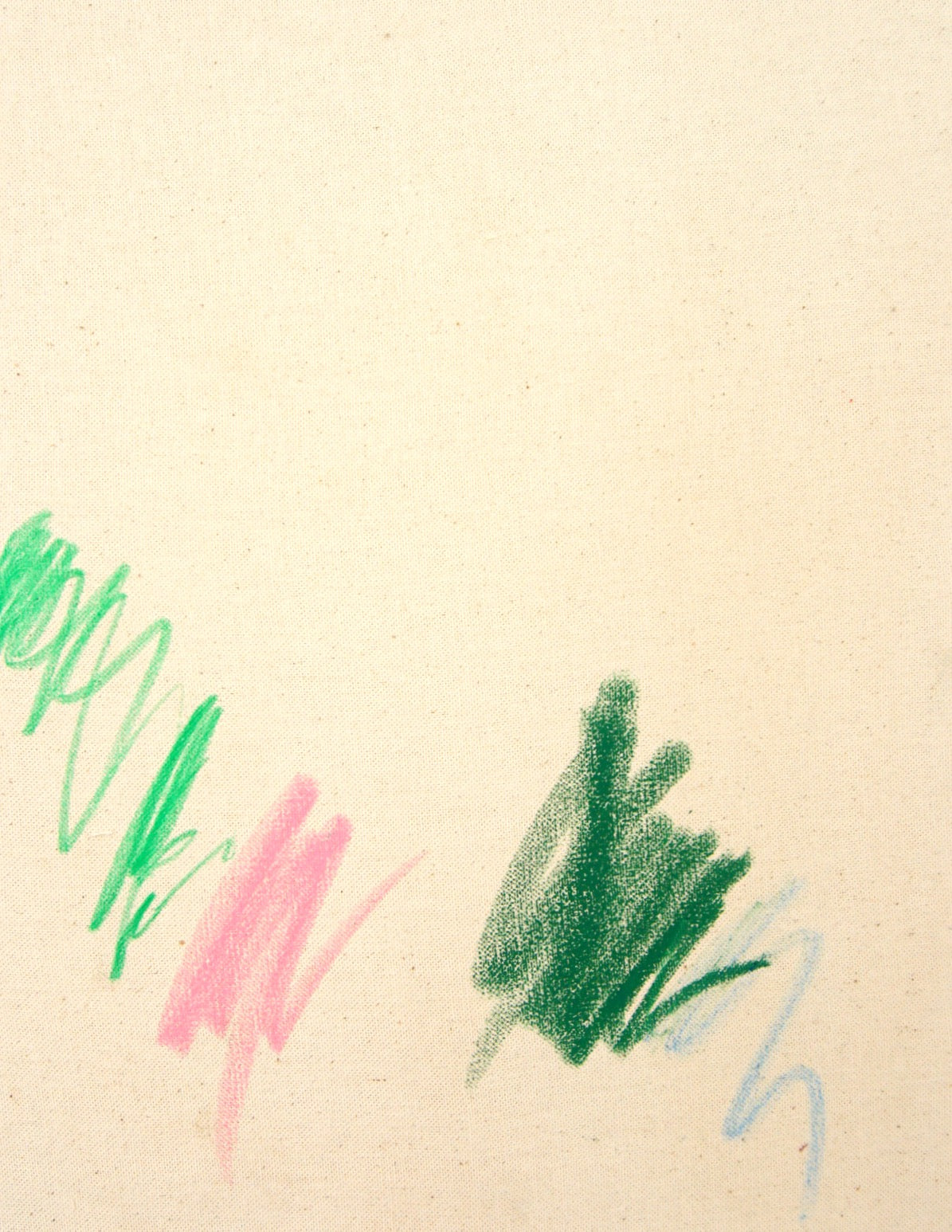 Abstrakte Leinwandarbeit, einzelne Farbfelder schweben im Raum, zeitgenössische Minimal Art von Gregor Stehle