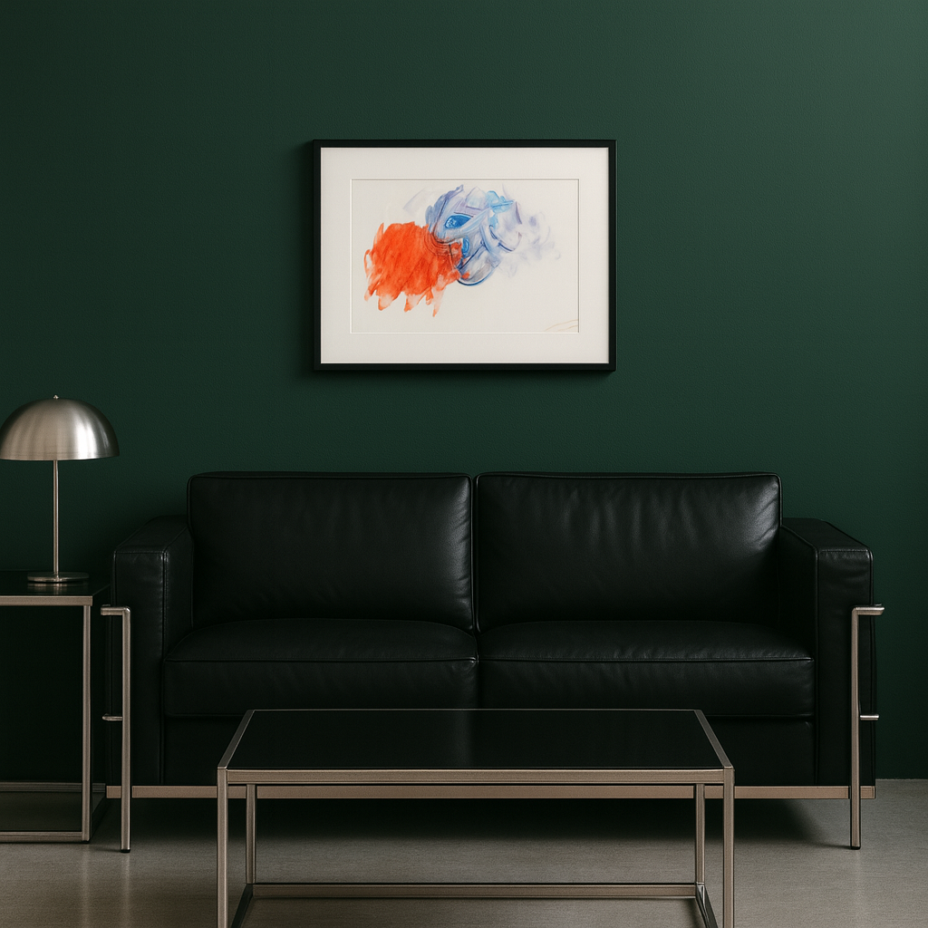 Feine Farbfelder und viel Weiß, stille abstrakte Malerei in Museumsqualität, Unikat von Gregor Stehle