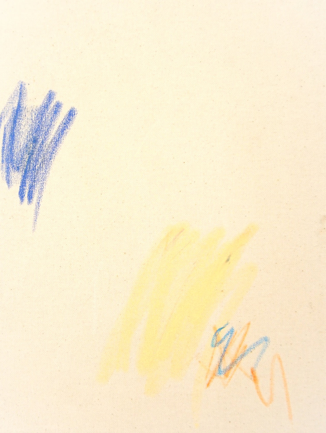 Großformatige abstrakte Malerei, viel Weiß mit wenigen Farbgesten, meditative Bildwirkung, Originalkunst